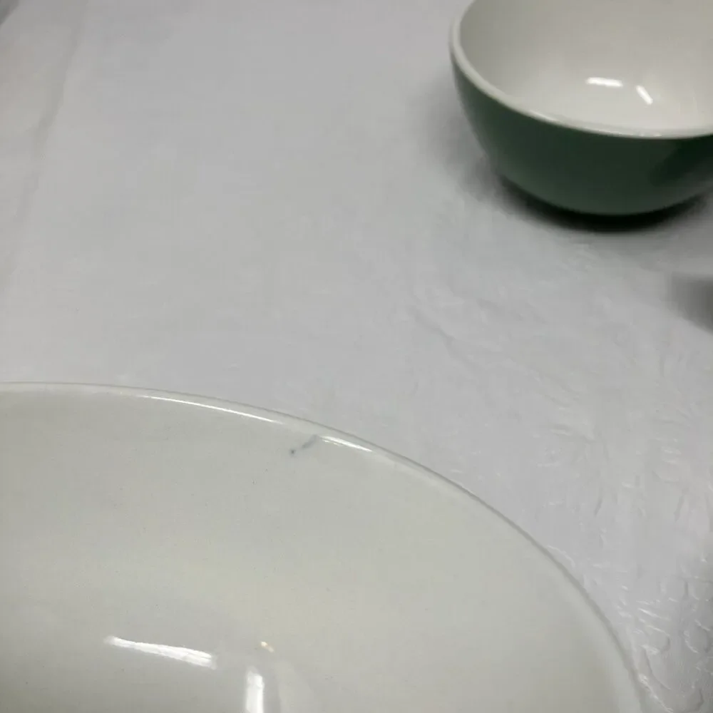 4 Taylor Smith Taylor Conversation Tea Cups Green And White